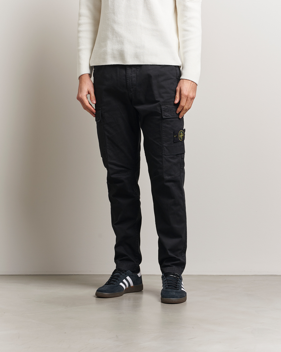 Uomini | Pantaloni | Stone Island | Stretch Twill Cargo Pants Black