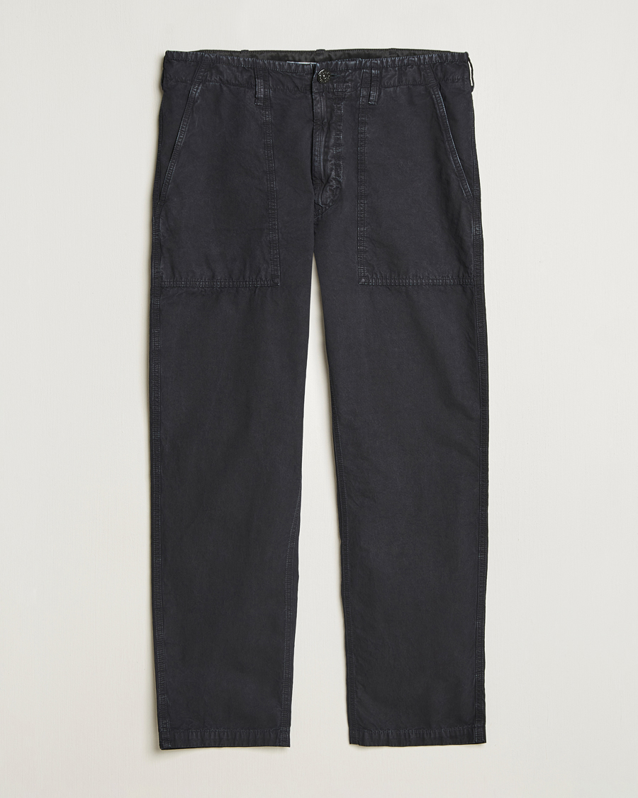 Uomini | Pantaloni | Stone Island | Brushed Cotton Canvas Fatigue Pants Navy Blue