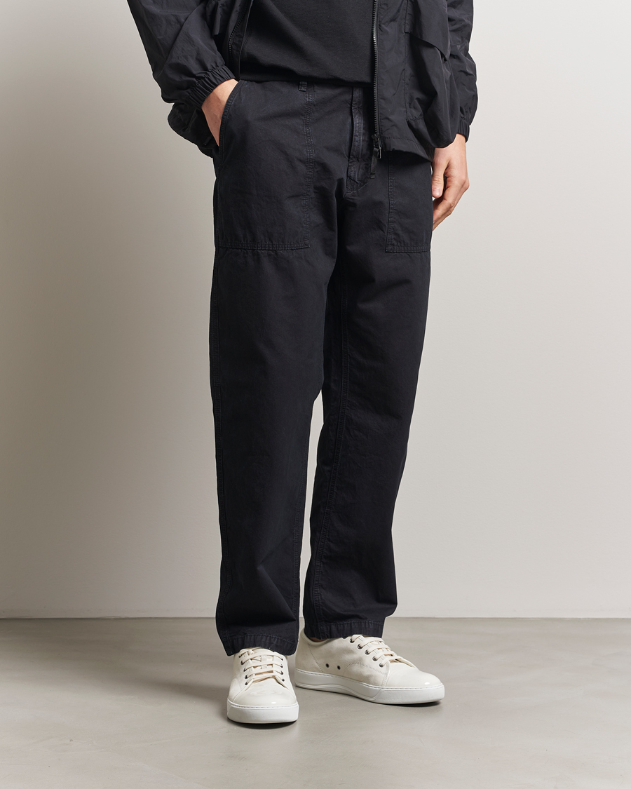 Uomini | Pantaloni | Stone Island | Brushed Cotton Canvas Fatigue Pants Navy Blue