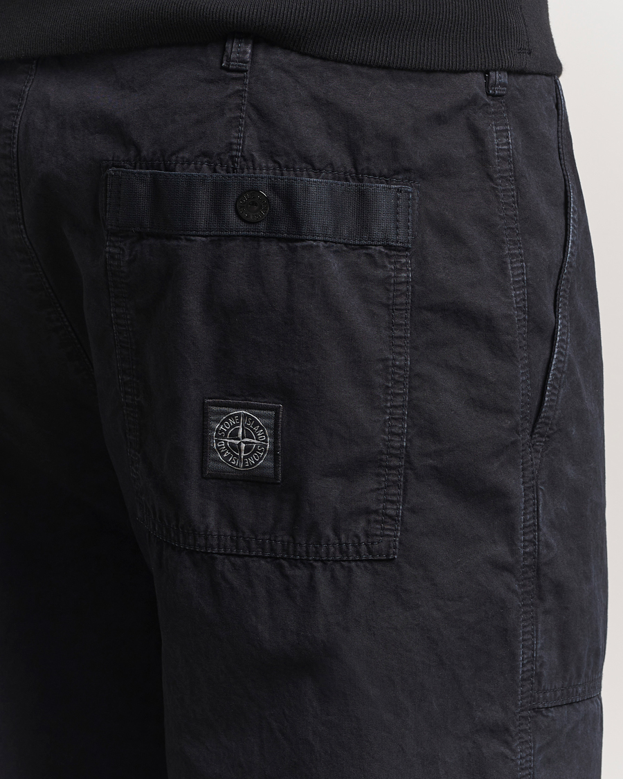 Uomini | Pantaloni | Stone Island | Brushed Cotton Canvas Fatigue Pants Navy Blue