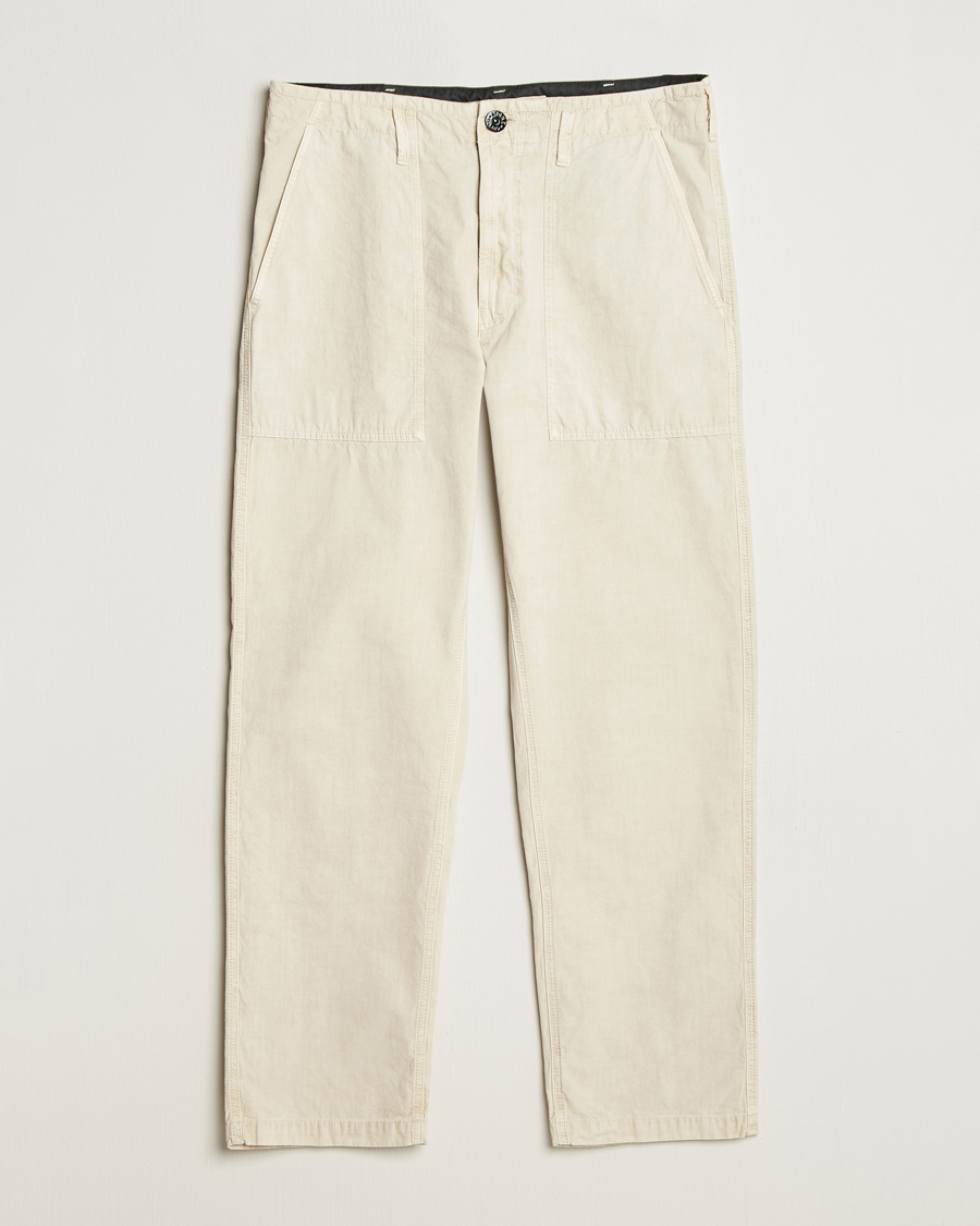 Uomini | Pantaloni | Stone Island | Brushed Cotton Canvas Fatigue Pants Sand