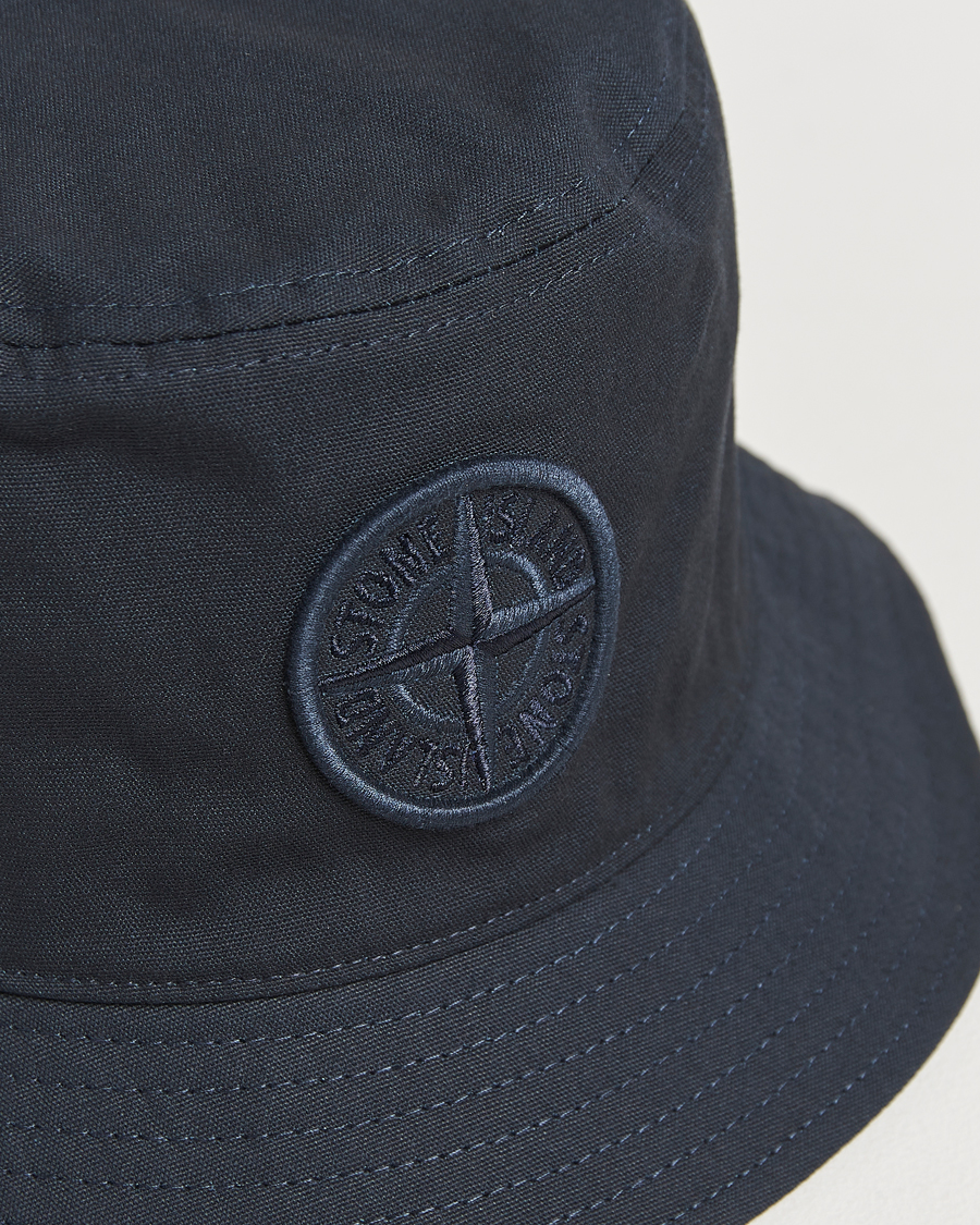 Uomini | Stone Island Logo Bucket Hat Navy Blue | Stone Island | Logo Bucket Hat Navy Blue