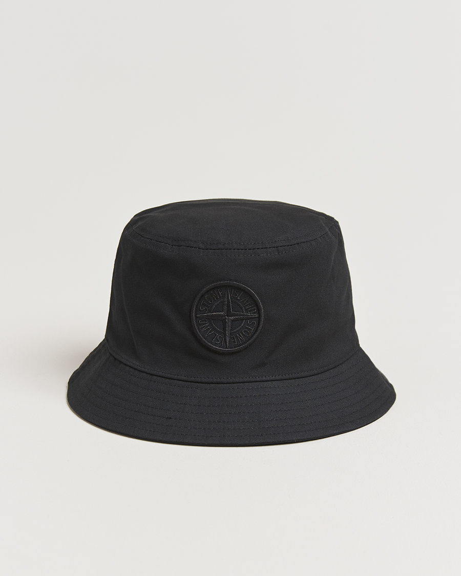 Uomini | Stone Island Logo Bucket Hat Black | Stone Island | Logo Bucket Hat Black