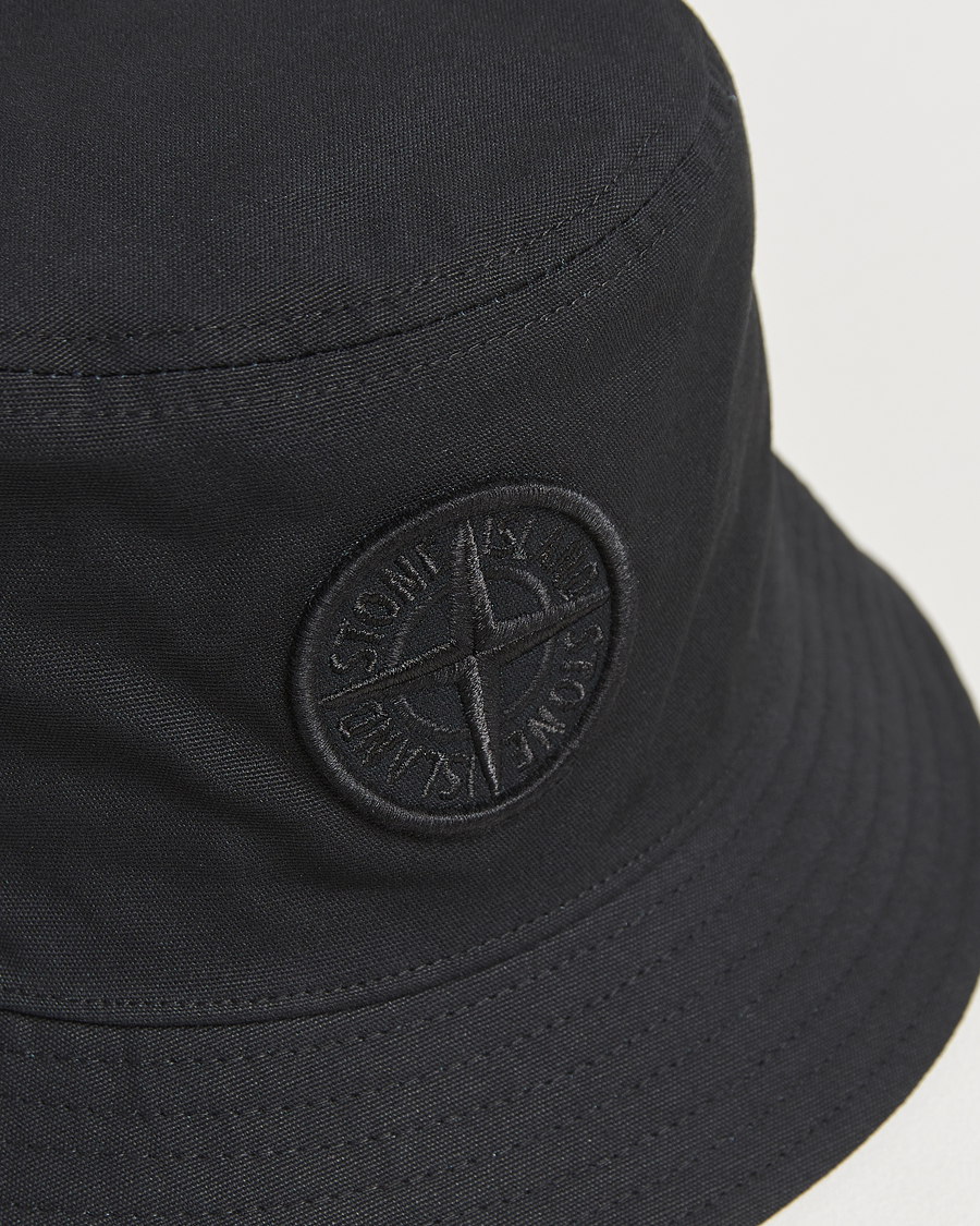 Uomini | Stone Island Logo Bucket Hat Black | Stone Island | Logo Bucket Hat Black