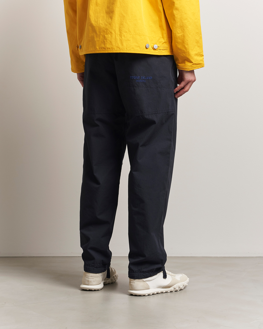 Uomini | Pantaloni | Stone Island | Marina Organic Cotton Tela Pants Navy Blue