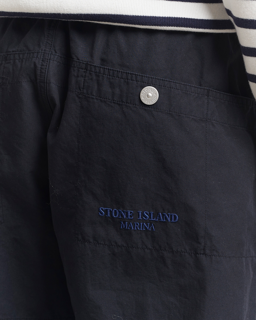 Uomini | Pantaloni | Stone Island | Marina Organic Cotton Tela Pants Navy Blue