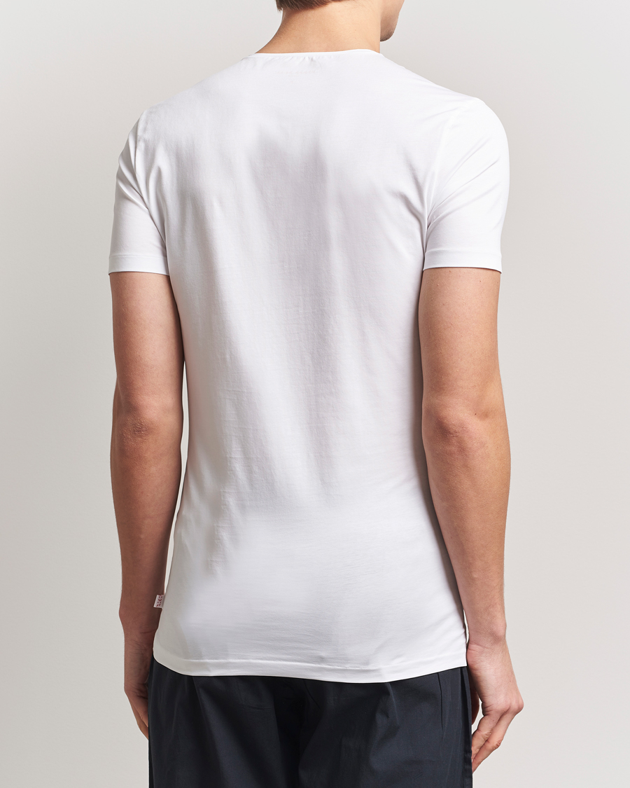 Uomini | T-shirt | Derek Rose | Pima Cotton Crew Neck T-Shirt White