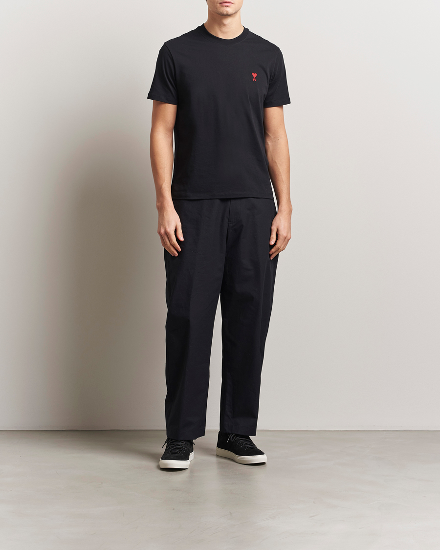 Uomini | T-shirt | AMI | Heart Logo T-Shirt Black