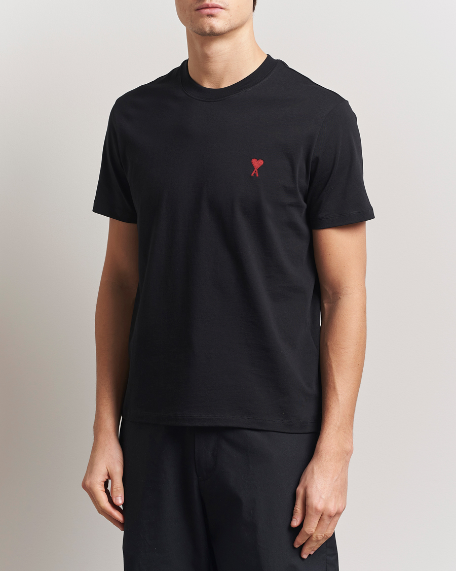 Uomini | T-shirt | AMI | Heart Logo T-Shirt Black
