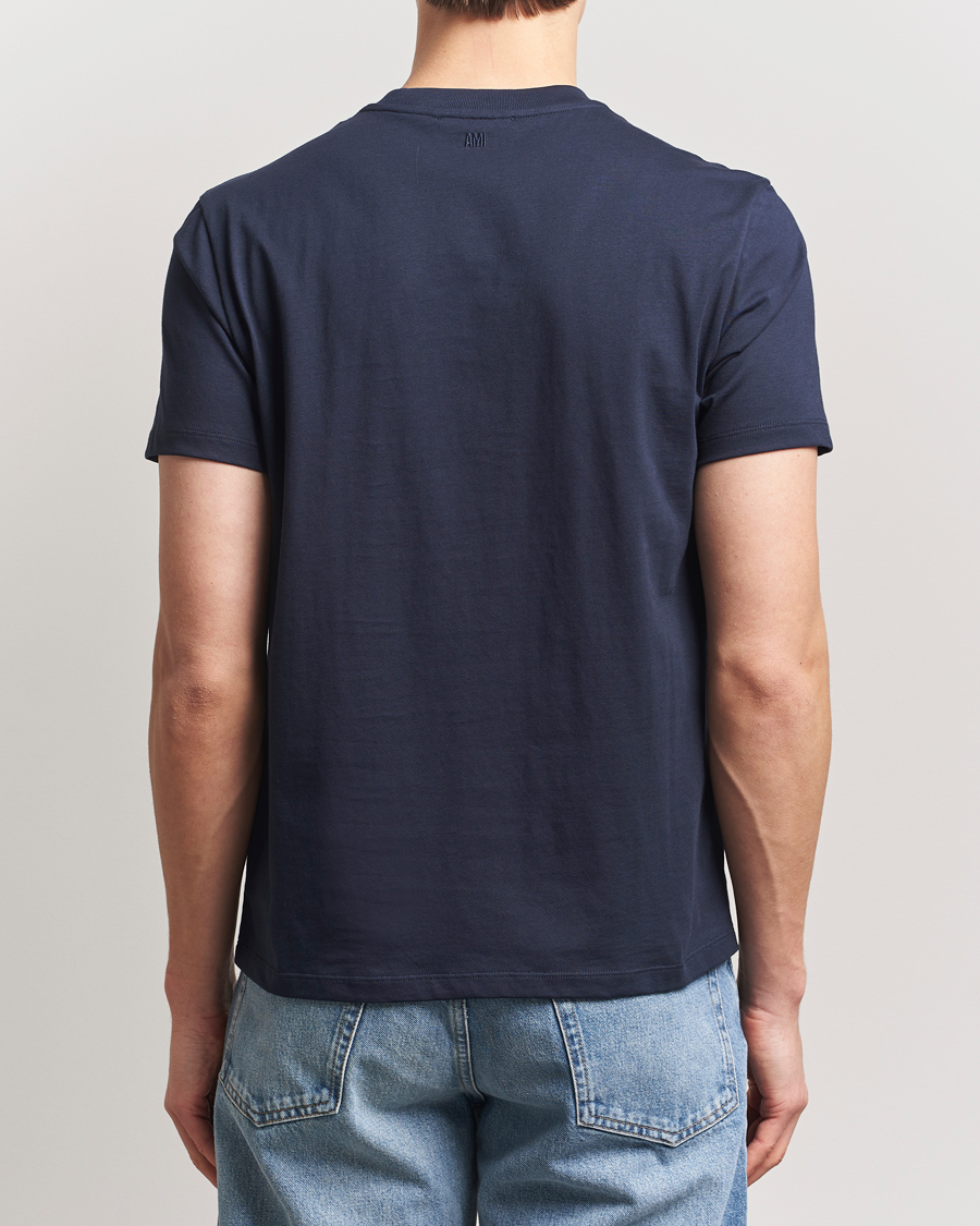 Uomini | T-shirt | AMI | Off White Heart Logo T-Shirt Night Blue