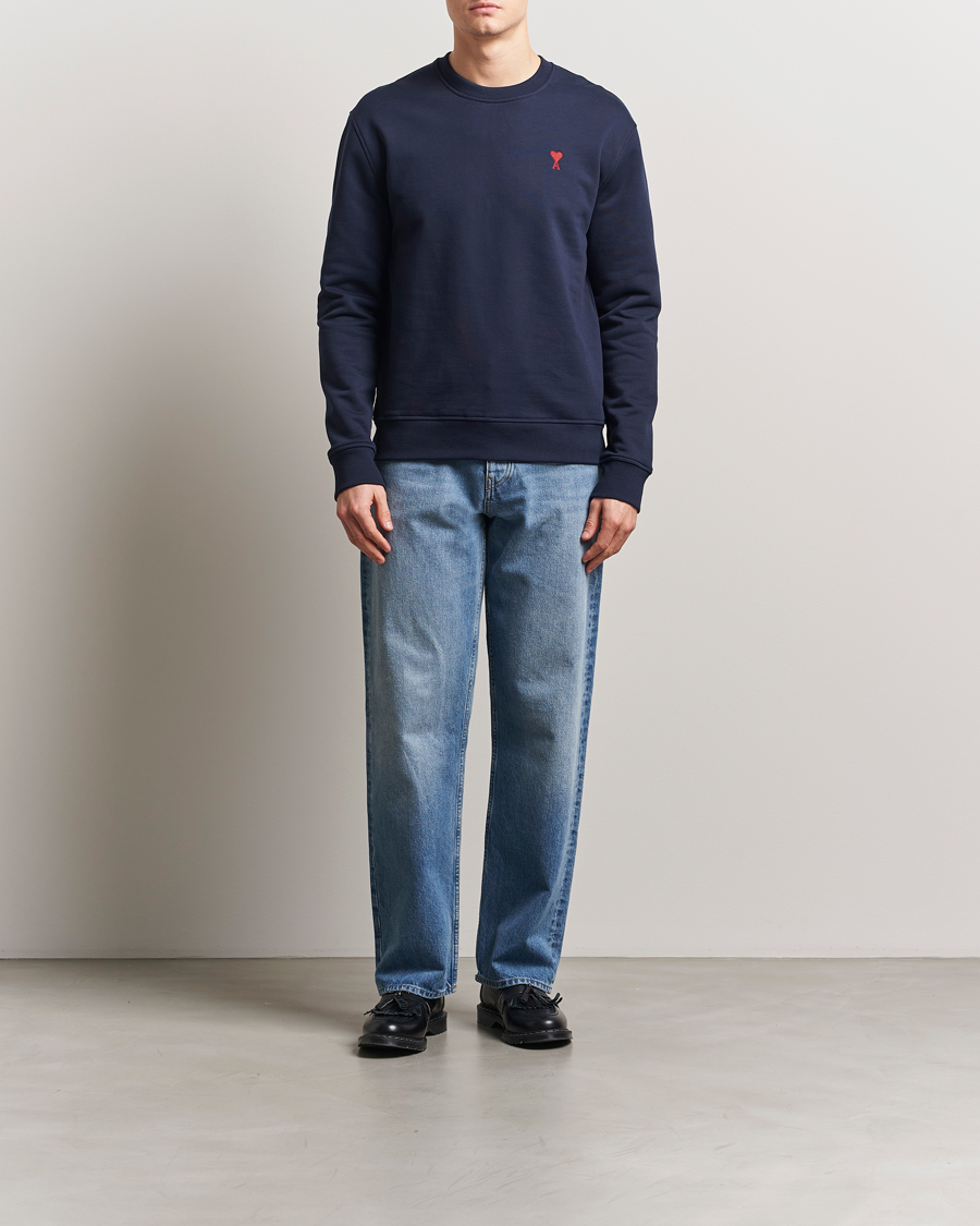 Uomini | Maglieria | AMI | Heart Logo Sweatshirt Night Blue