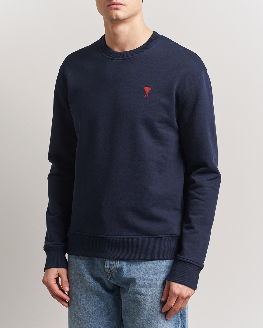 Uomini | Maglieria | AMI | Heart Logo Sweatshirt Night Blue