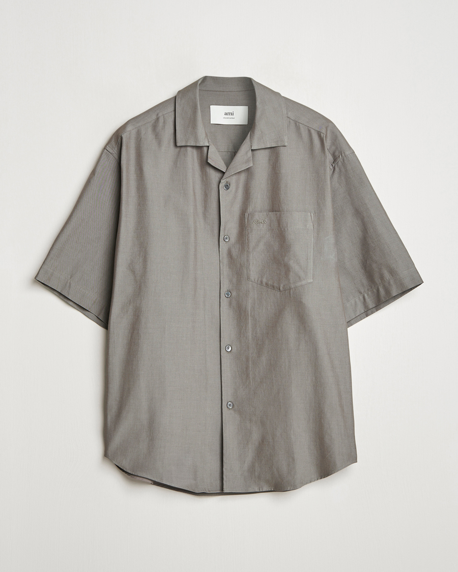 Uomini | Camicie | AMI | Short Sleeve Boxy Shirt Smoke Grey