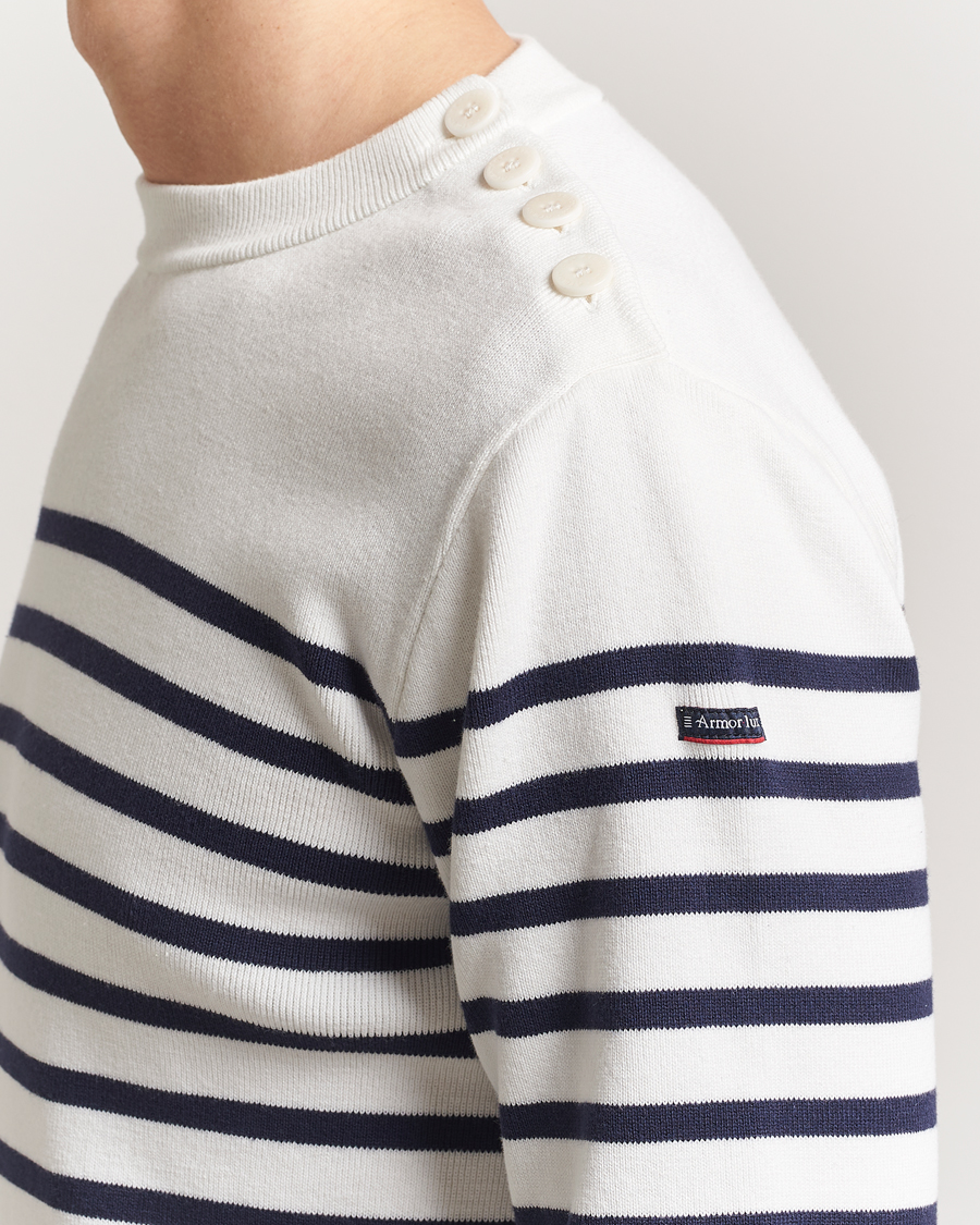 Uomini | Maglieria | Armor-lux | Groix Striped Sweater Milk/Navy