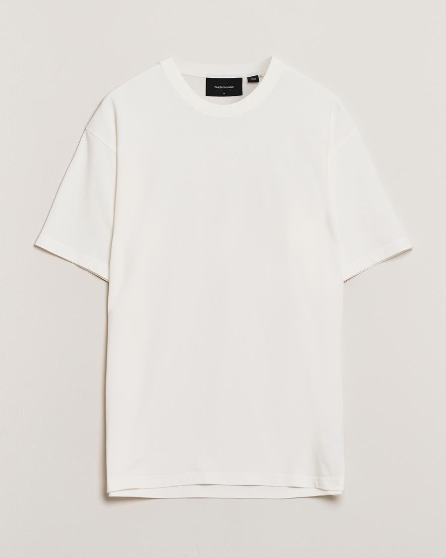 Uomini | T-shirt | Peak Performance | Heavy Cotton Crew Neck T-Shirt Off White
