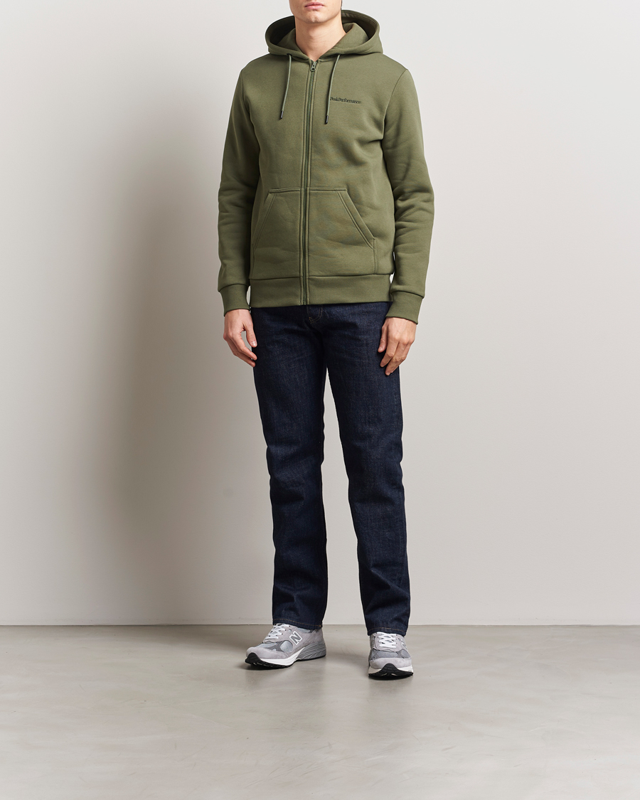 Uomini | Maglieria | Peak Performance | Original Full Zip Hoodie Pine Needle