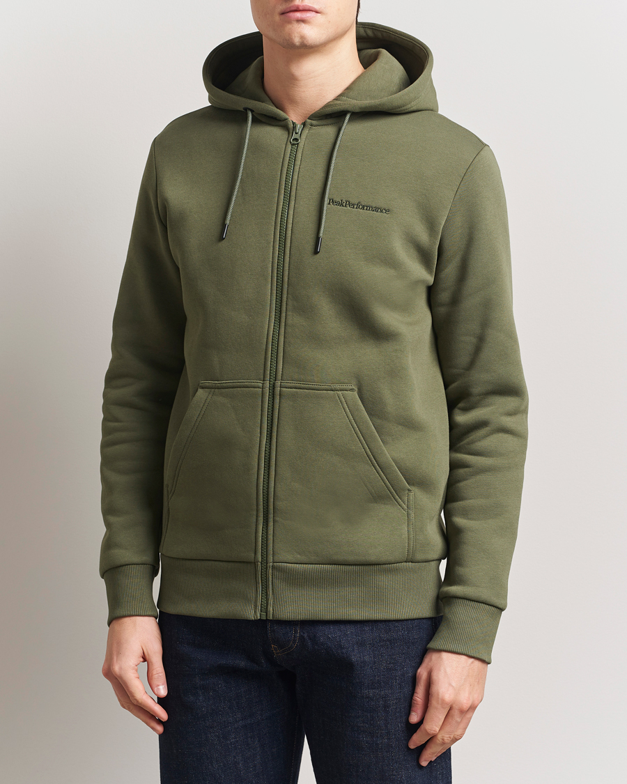 Uomini | Maglieria | Peak Performance | Original Full Zip Hoodie Pine Needle