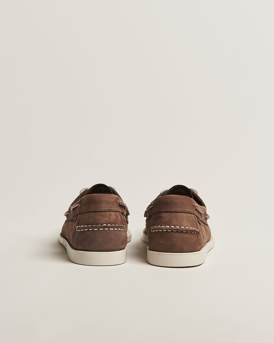 Uomini | Scarpe da barca | Sebago | Docksides Portland Nubuck Boat Shoe Dark Brown