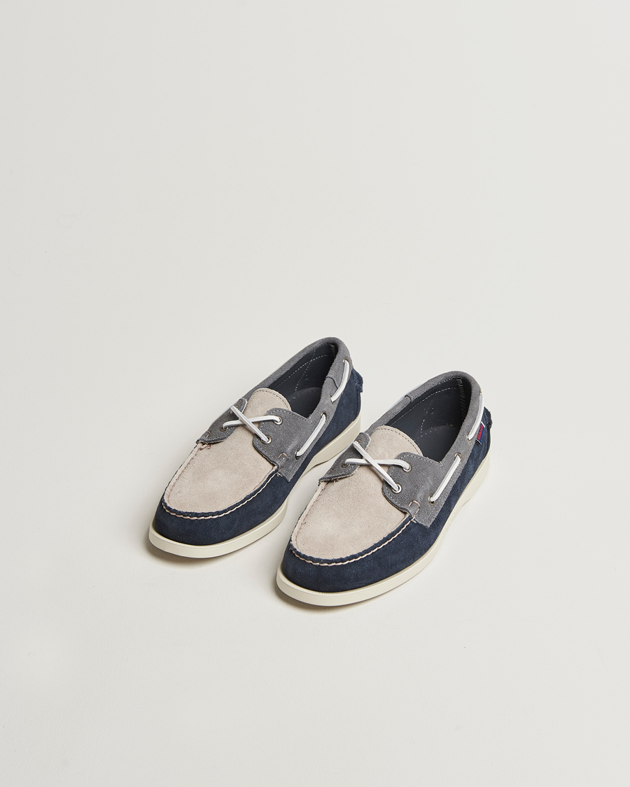 Uomini | Scarpe da barca | Sebago | Docksides Portland Jib Boat Shoe Navy/Grey