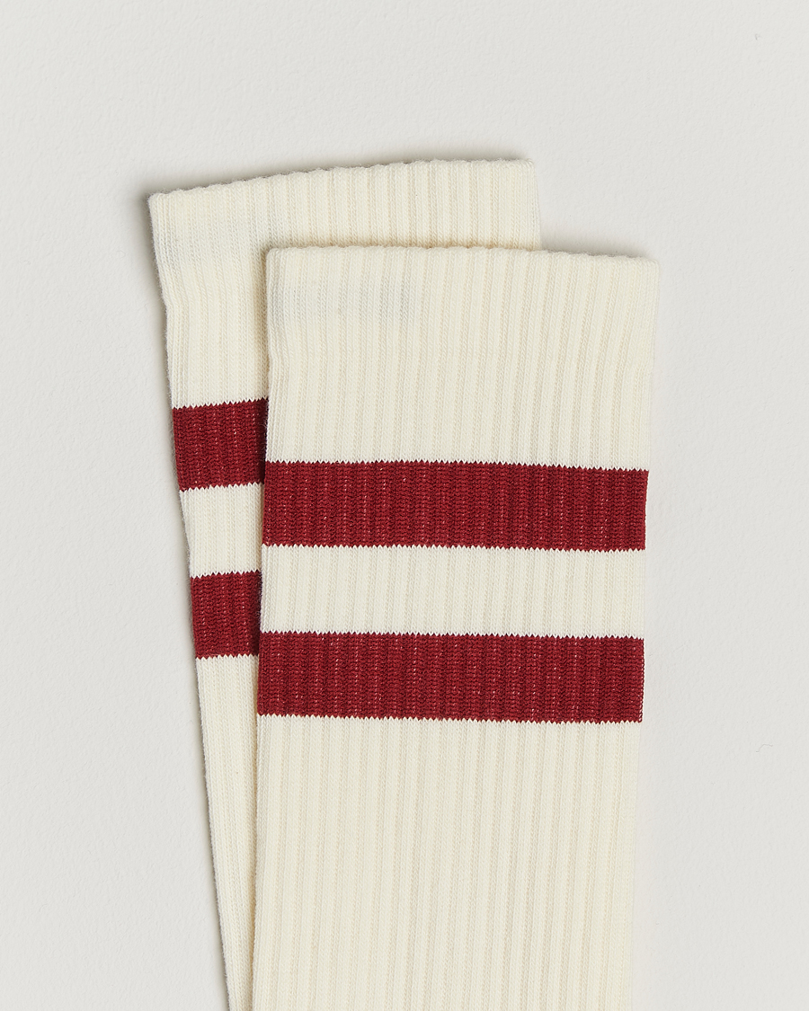 Uomini | Biancheria intima | Sweyd | Two Stripe Cotton Socks White/Red