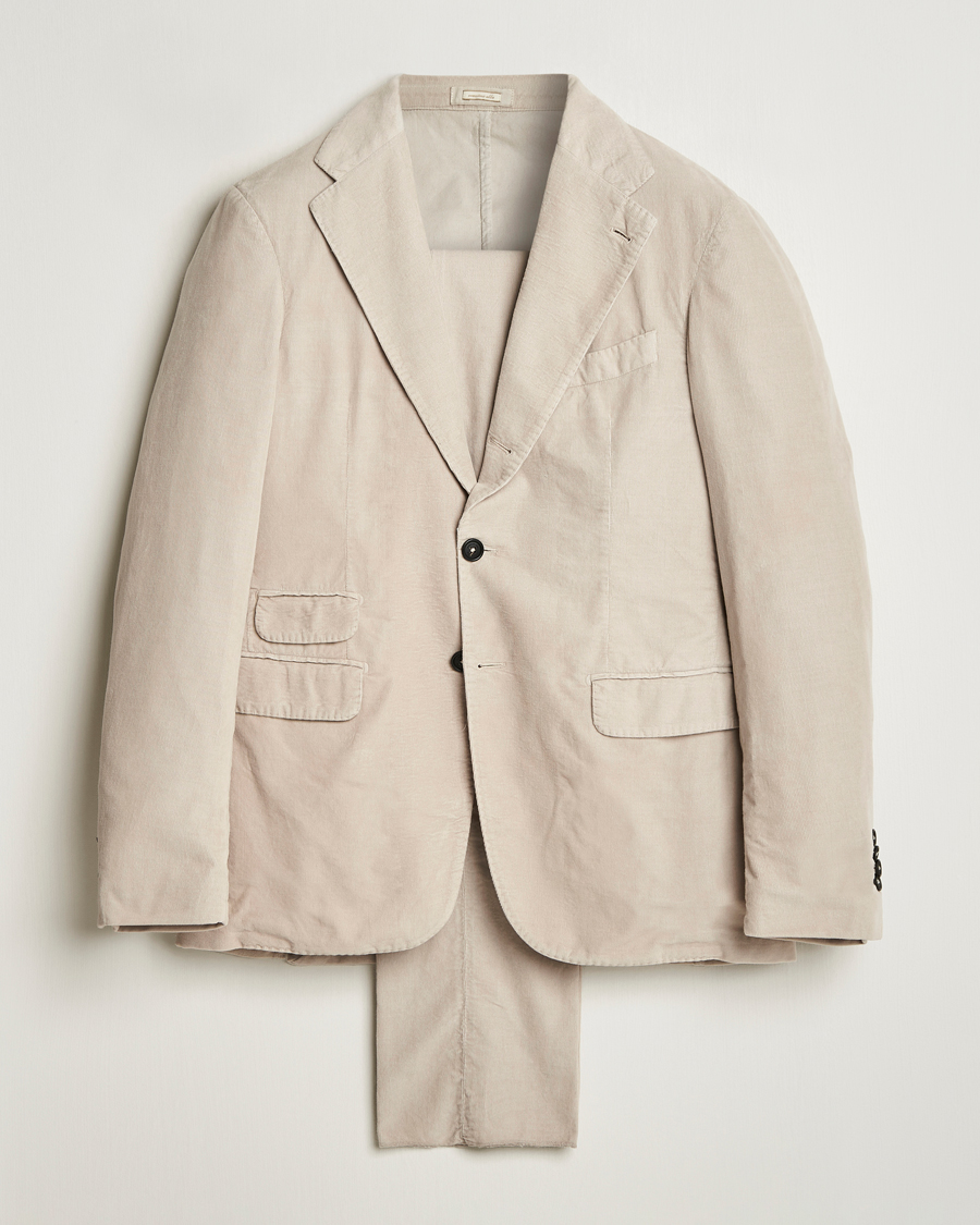 Uomini | Abiti | Massimo Alba | Sloop Baby Corduroy Suit Beige