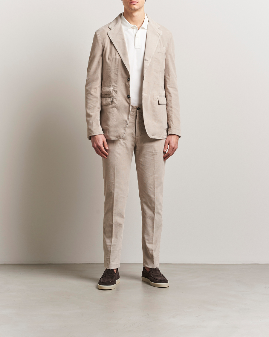 Uomini | Abiti | Massimo Alba | Sloop Baby Corduroy Suit Beige