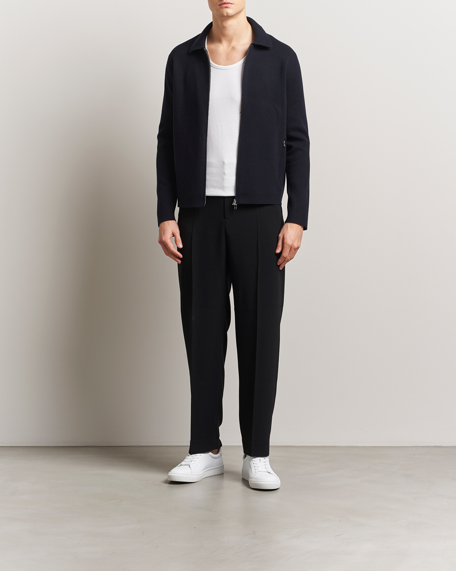 Uomini | Maglieria | Tiger of Sweden | Celyn Cotton/Wool Full Zip Light Ink