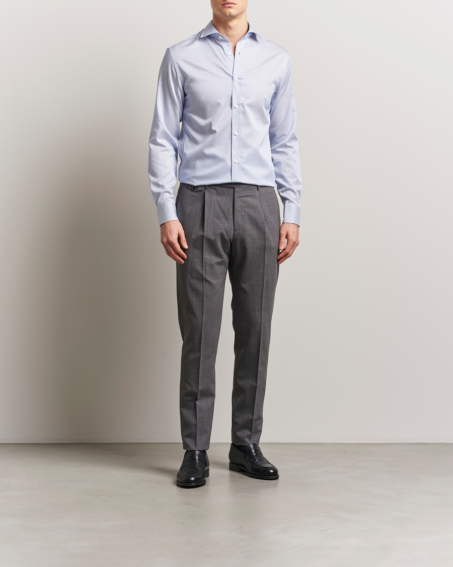 Uomini | Camicie | Tiger of Sweden | Adley Cotton Striped Shirt Blue