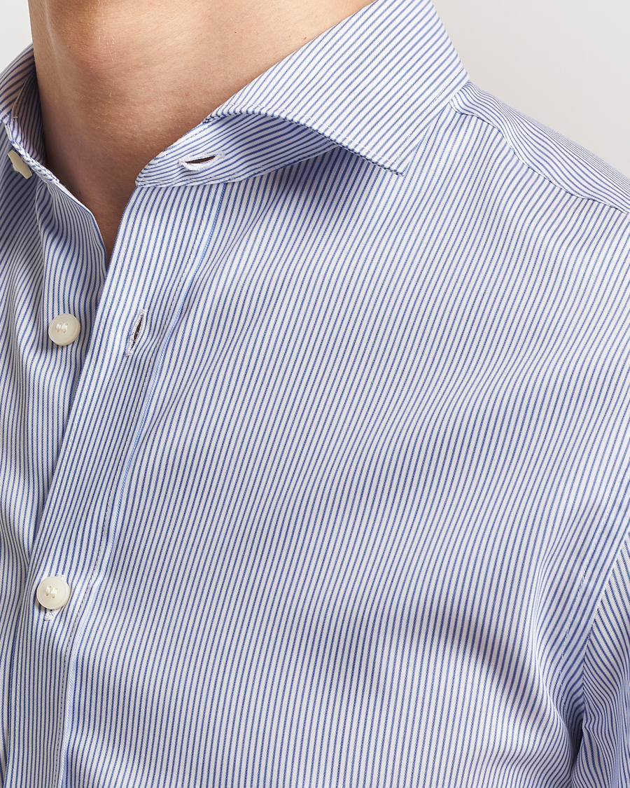 Uomini | Camicie | Tiger of Sweden | Adley Cotton Striped Shirt Blue