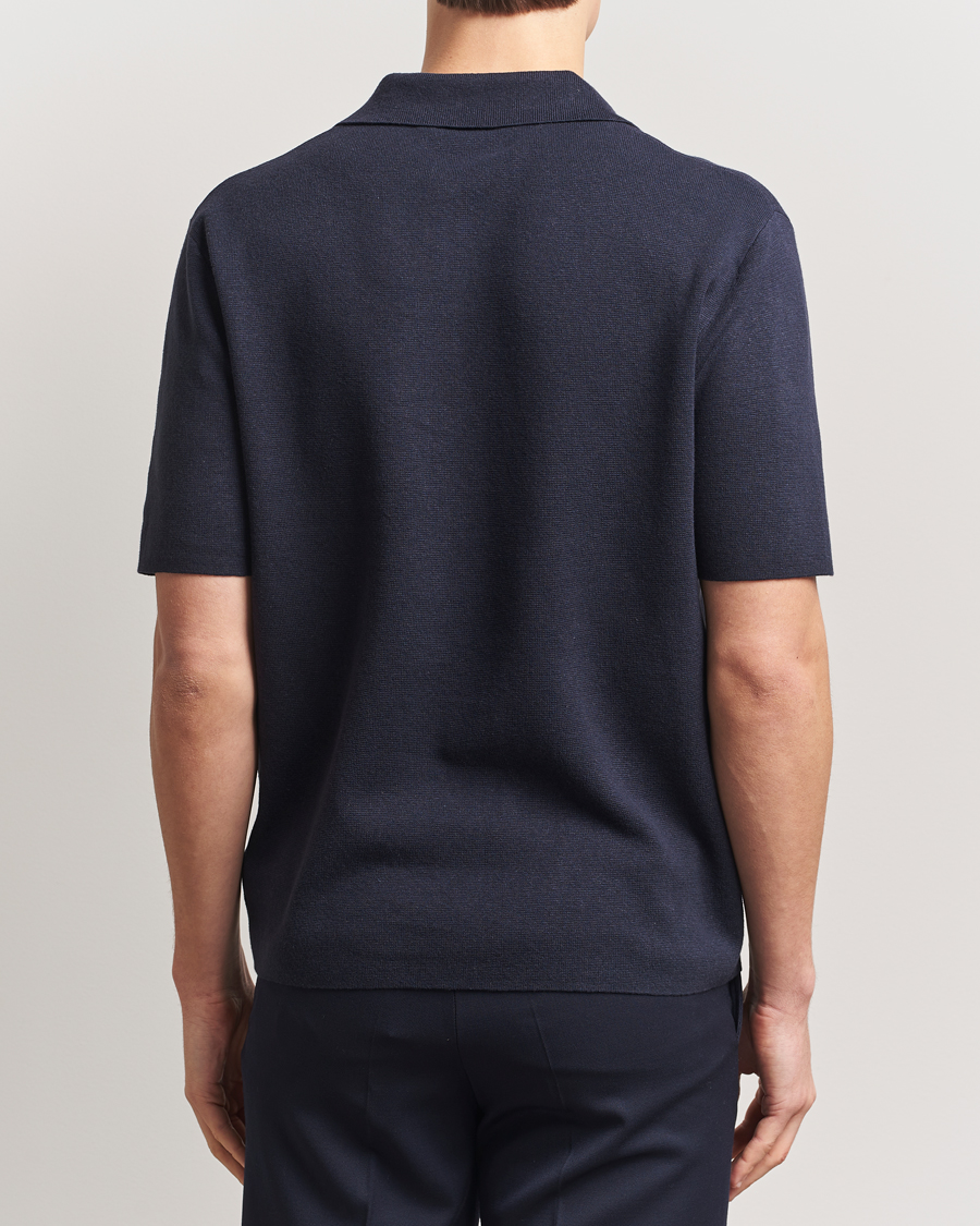 Uomini | Polo | Tiger of Sweden | Maelon Cotton/Linen Polo Light Ink
