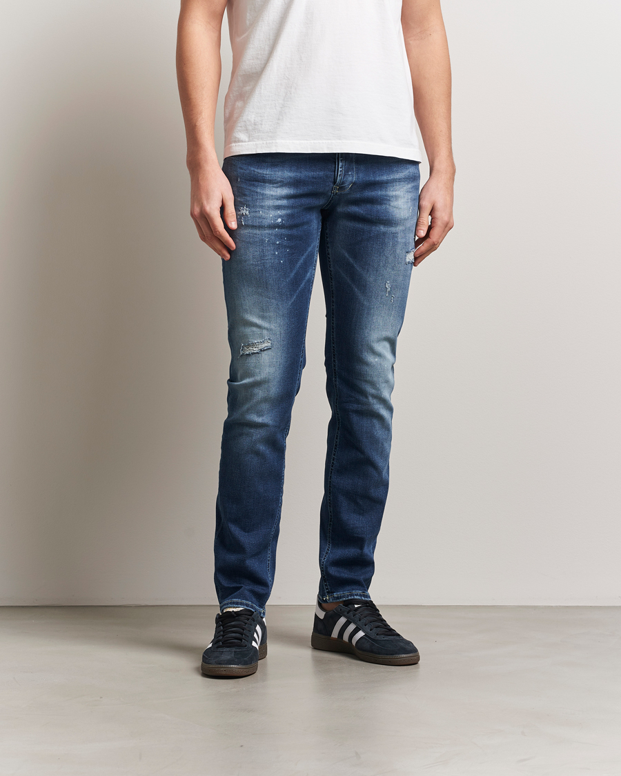Uomini | Jeans | Dondup | George Distressed Jeans Dark Blue