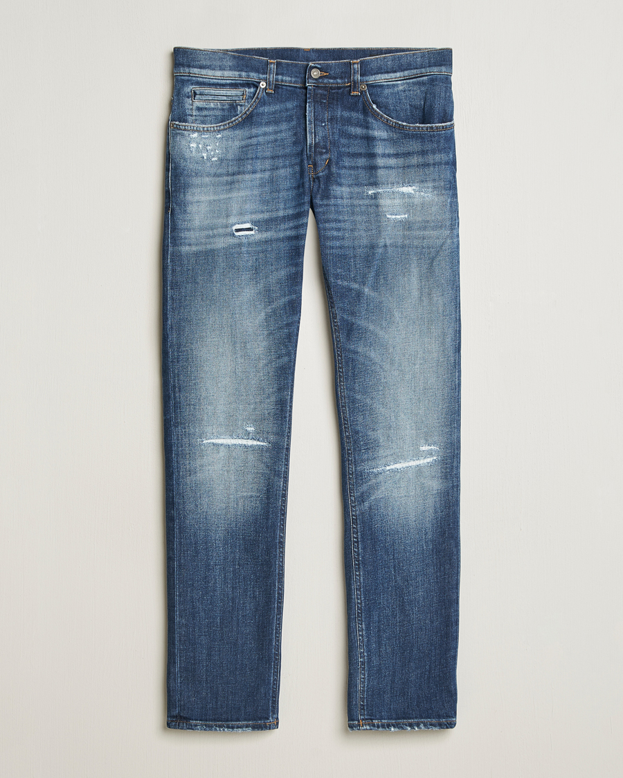 Uomini | Jeans | Dondup | George Distressed Jeans Dark Blue