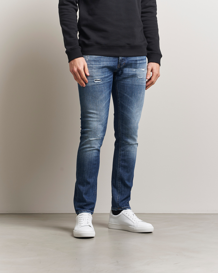 Uomini | Jeans | Dondup | George Distressed Jeans Dark Blue