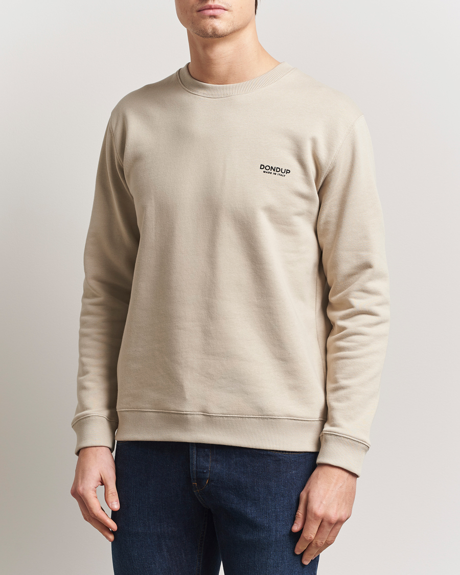 Uomini | Maglieria | Dondup | Logo Crew Neck Sweatshirt Sand