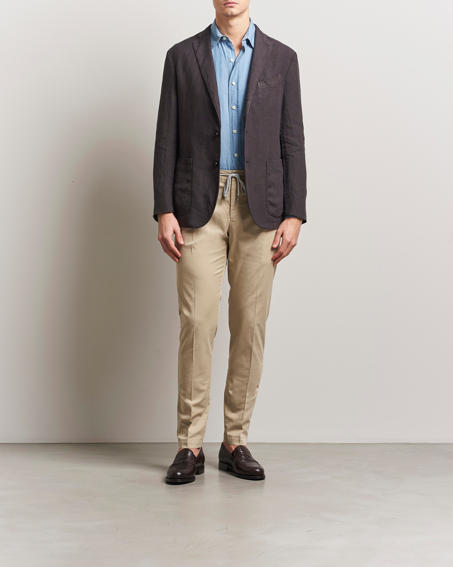 Uomini | Blazers | Boglioli | K Jacket Linen Blazer Dark Brown