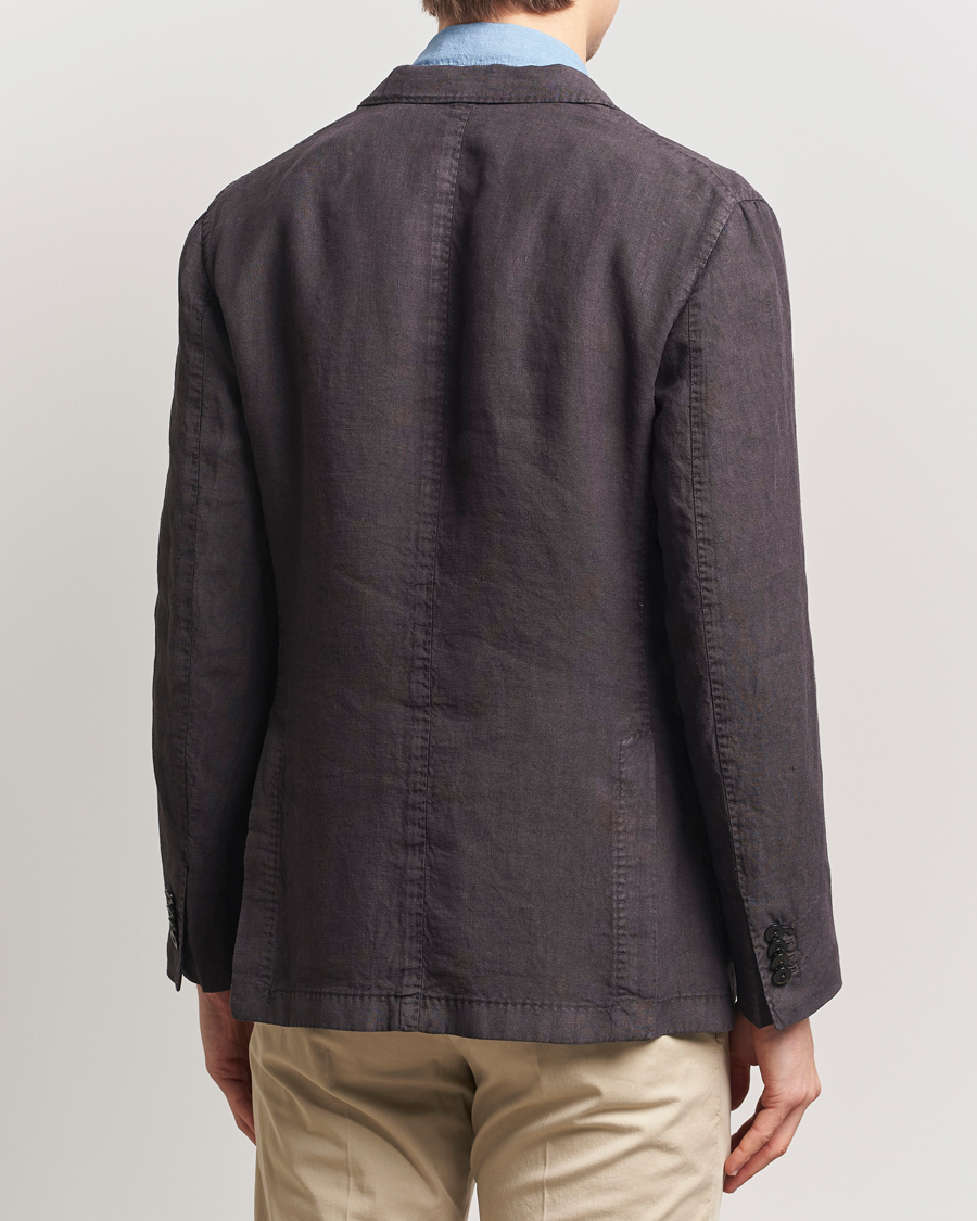 Uomini | Blazers | Boglioli | K Jacket Linen Blazer Dark Brown
