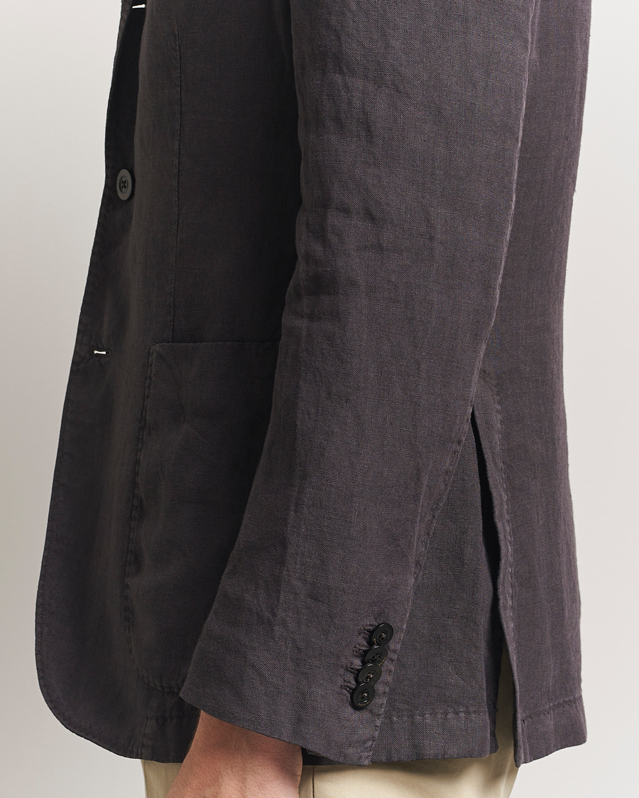 Uomini | Blazers | Boglioli | K Jacket Linen Blazer Dark Brown
