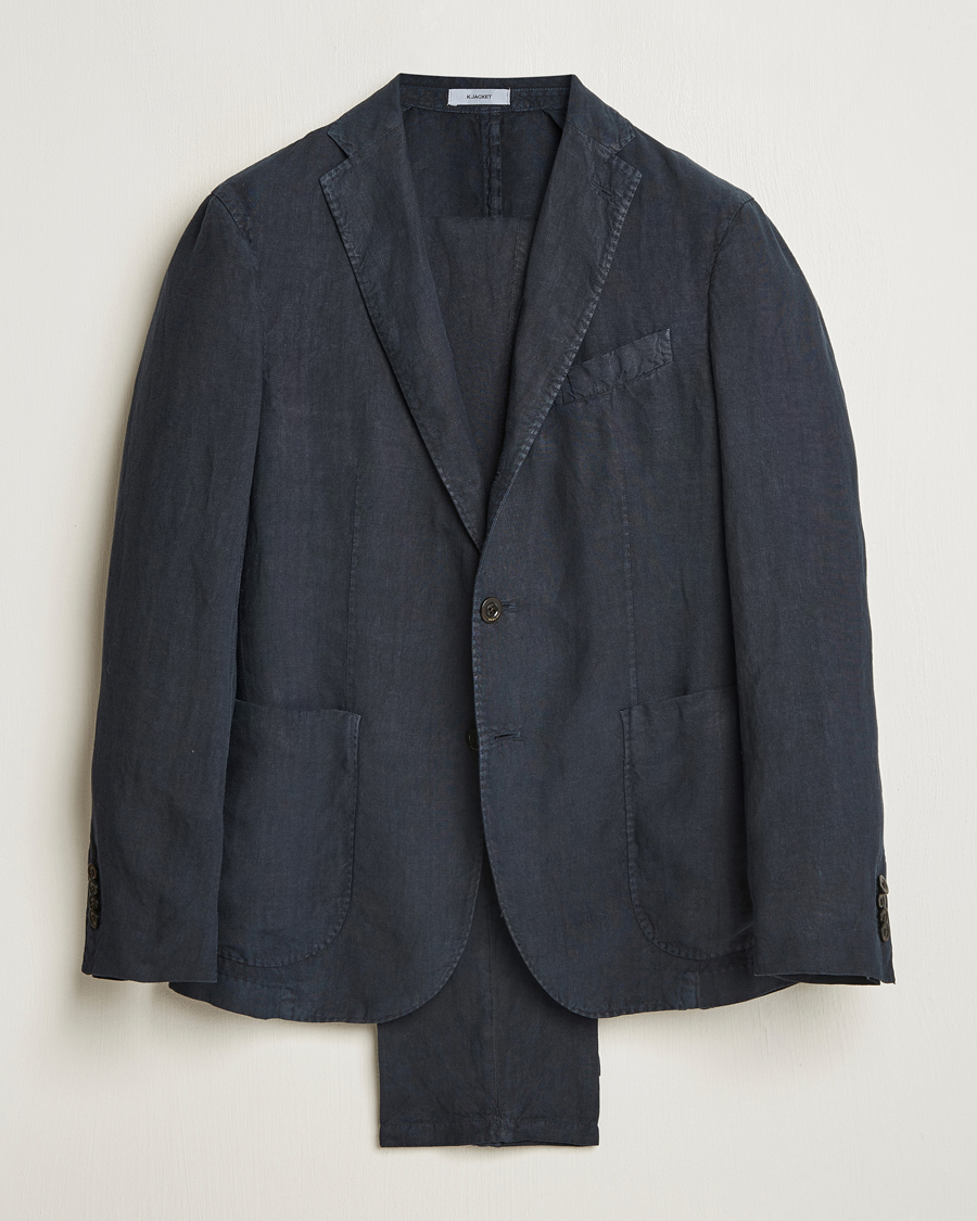 Uomini | Abiti | Boglioli | K Jacket Linen Suit Navy