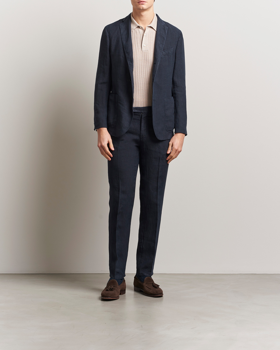 Uomini | Abiti | Boglioli | K Jacket Linen Suit Navy