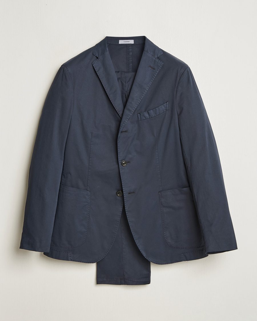 Uomini | Abiti | Boglioli | K Jacket Supima Cotton Suit Navy