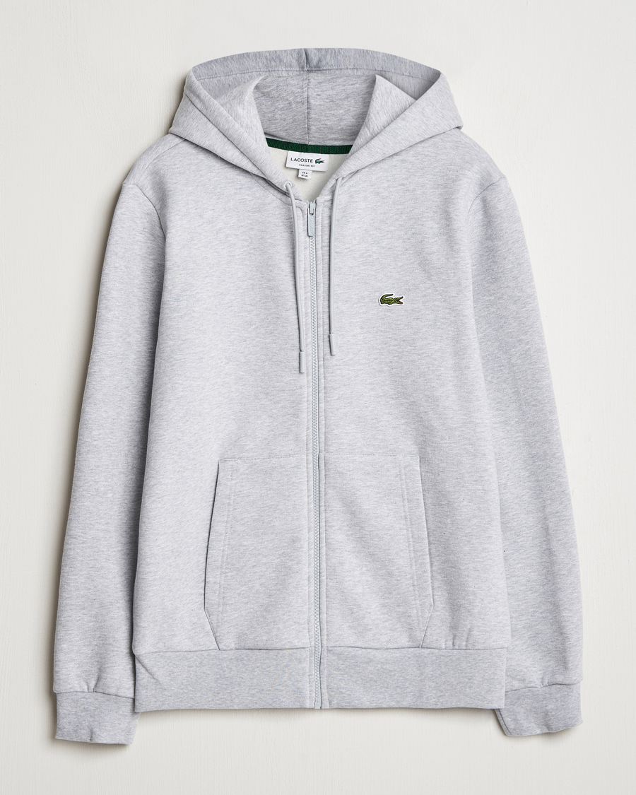 Uomini | Maglieria | Lacoste | Full Zip Hoodie Silver Chine