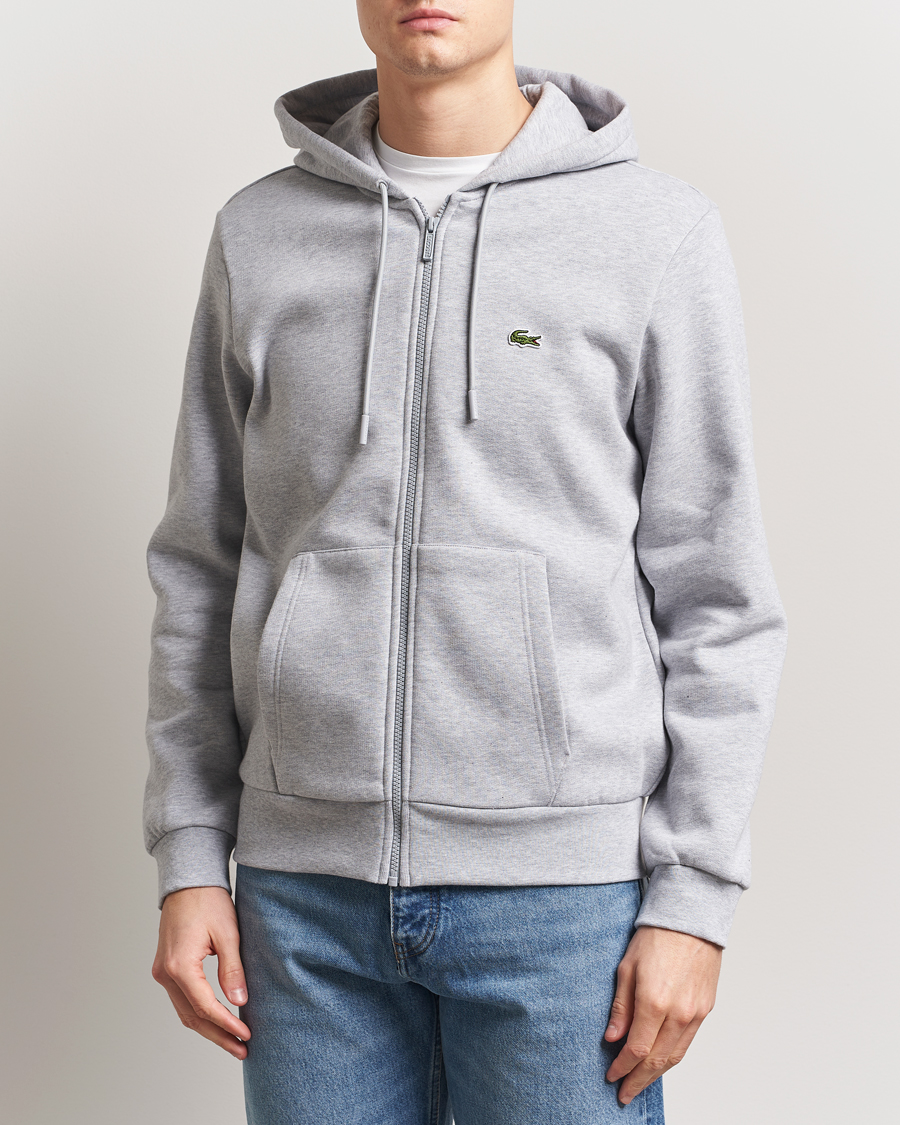Uomini | Maglieria | Lacoste | Full Zip Hoodie Silver Chine