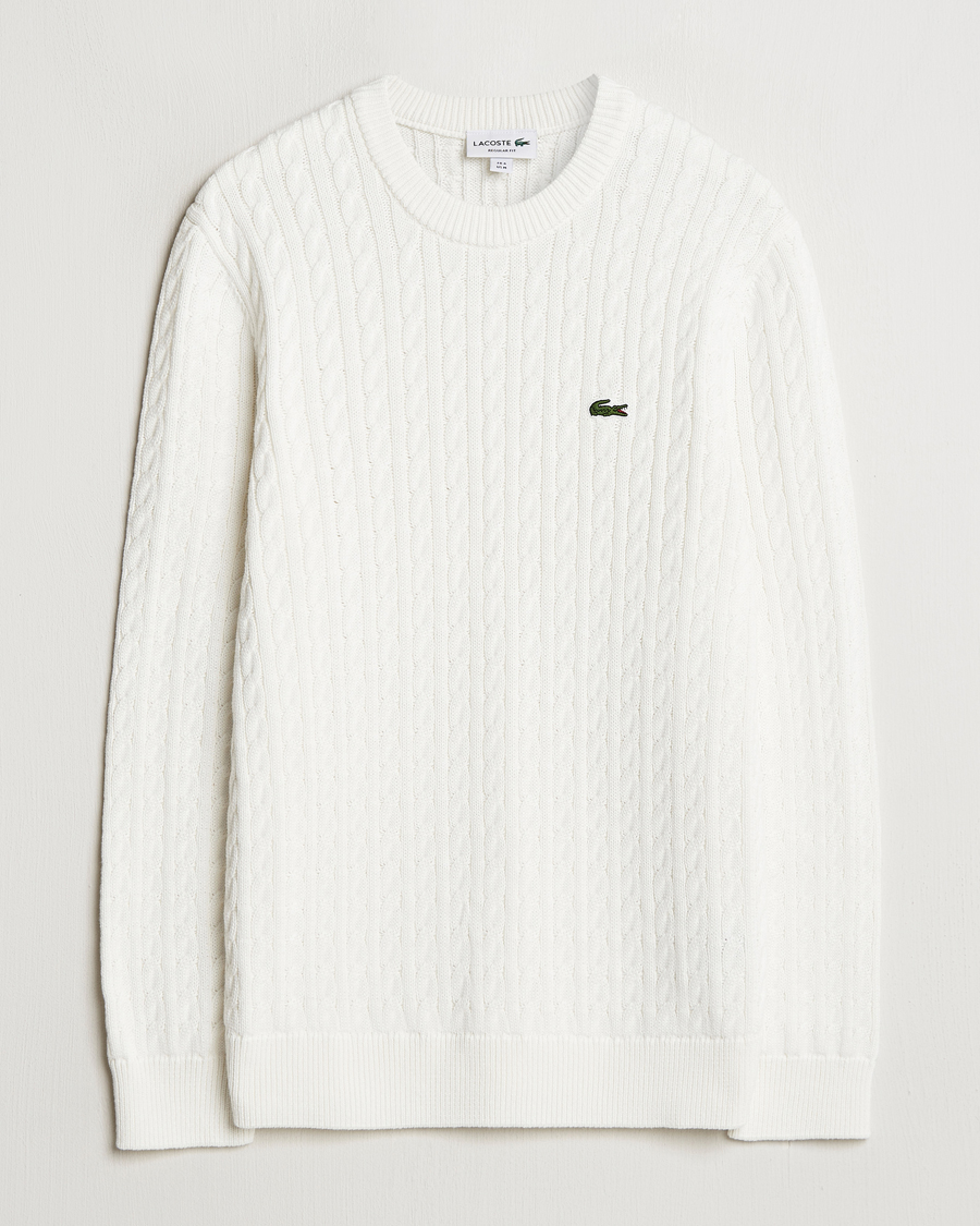 Uomini | Maglieria | Lacoste | Cotton Cable Sweater Flour