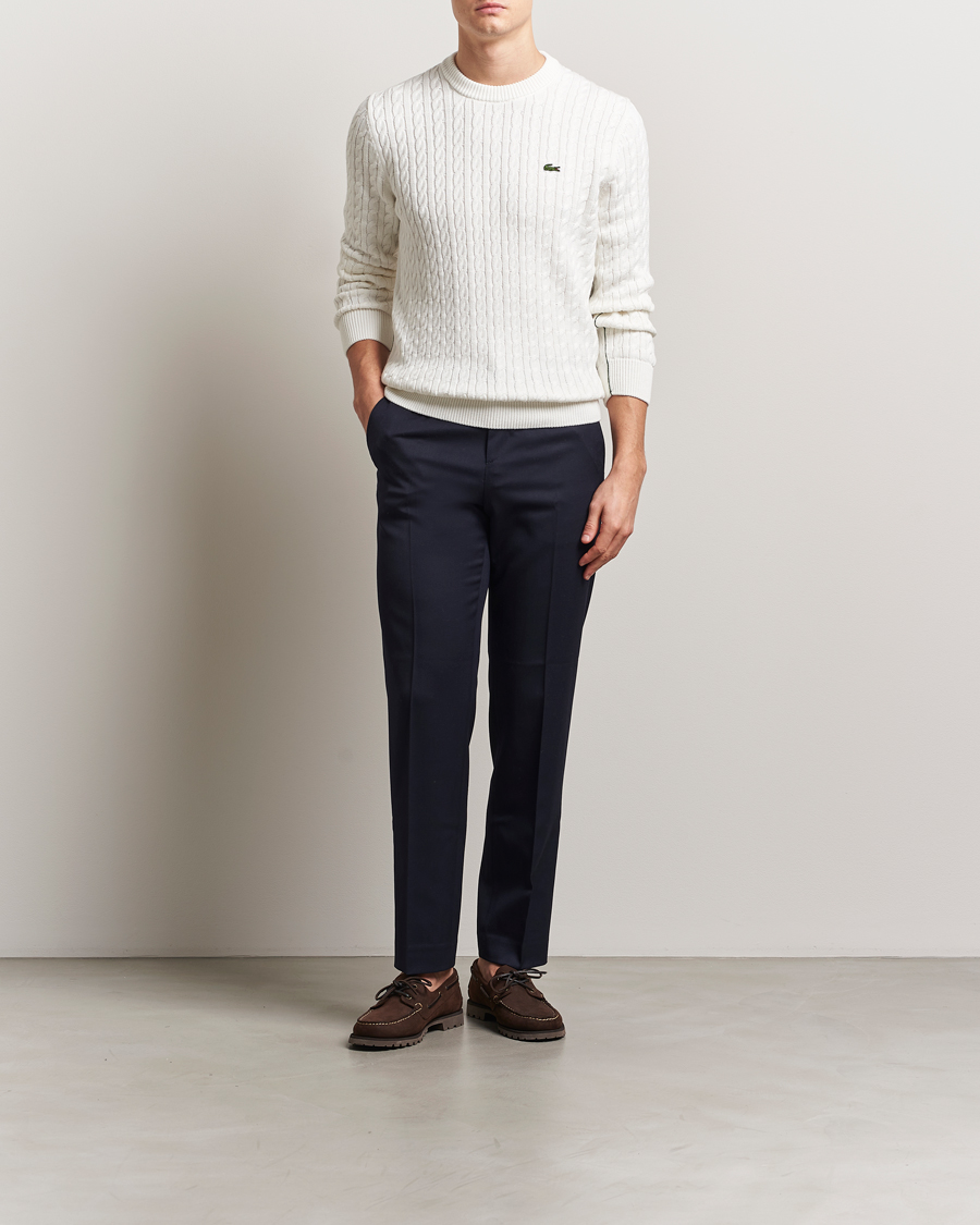 Uomini | Maglieria | Lacoste | Cotton Cable Sweater Flour
