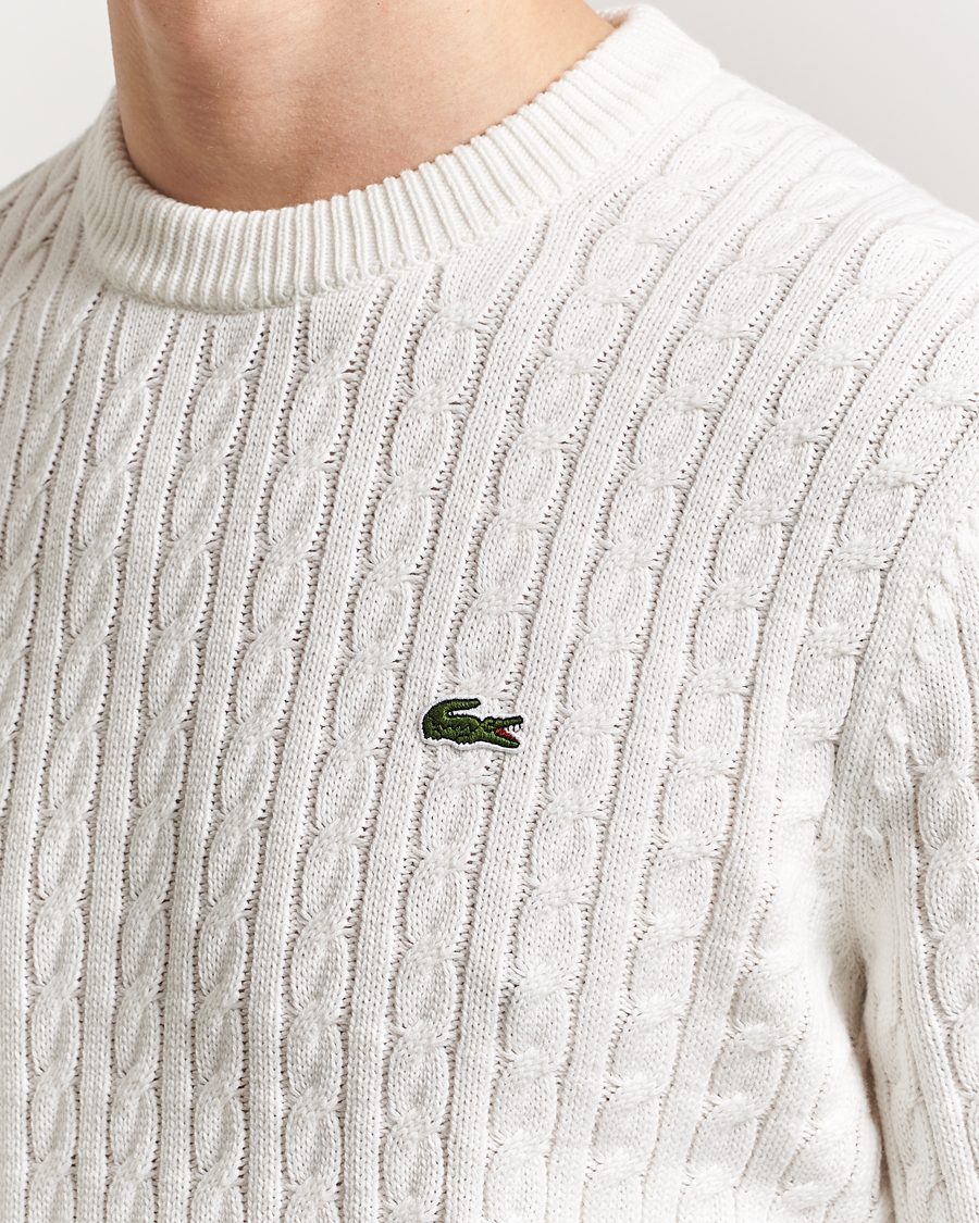 Uomini | Maglieria | Lacoste | Cotton Cable Sweater Flour