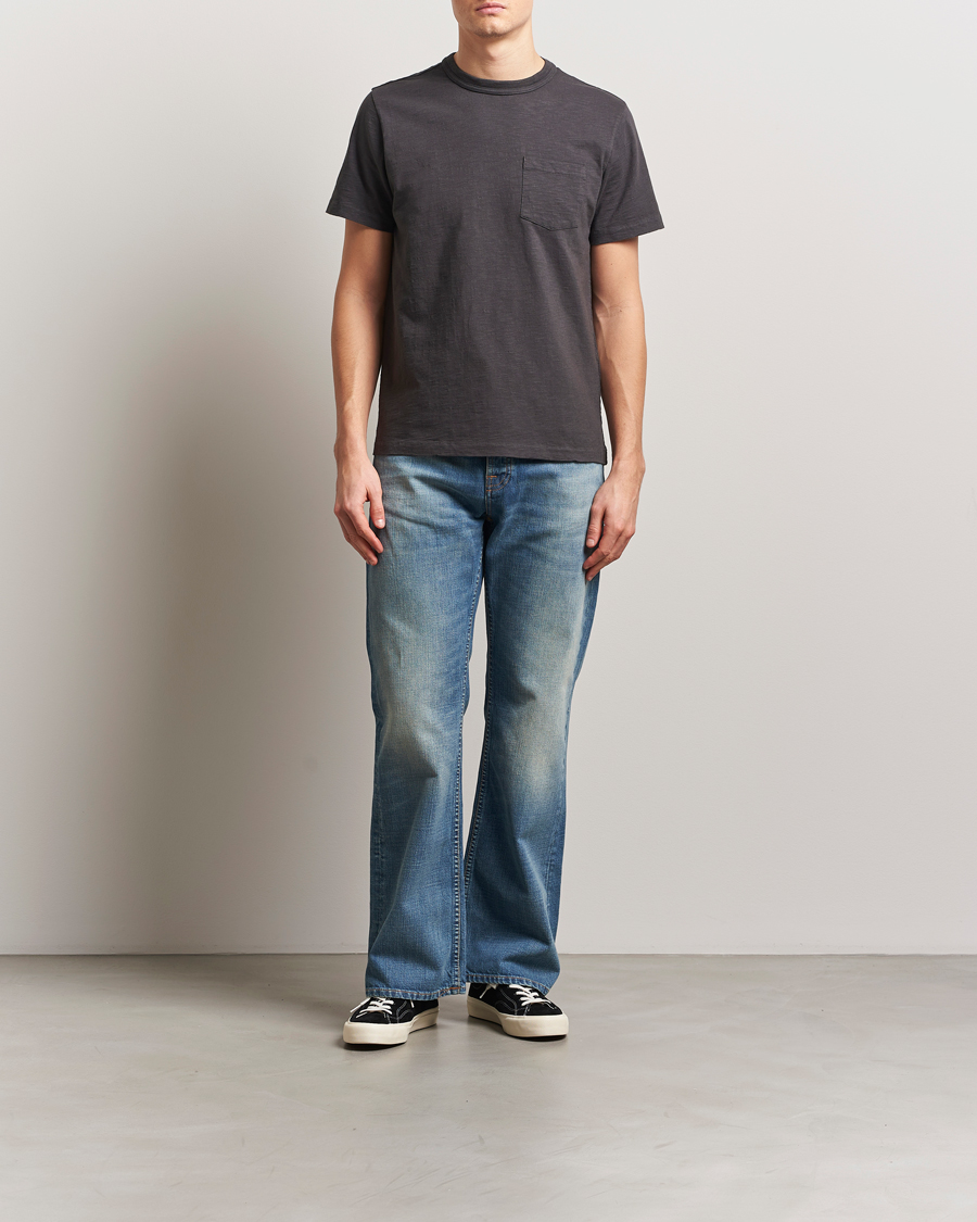 Uomini | T-shirt | Nudie Jeans | Roy Heavy Slub T-Shirt Antracite