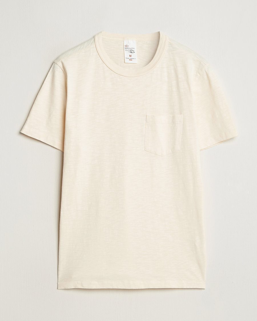 Uomini | T-shirt | Nudie Jeans | Roy Heavy Slub T-Shirt Ecru