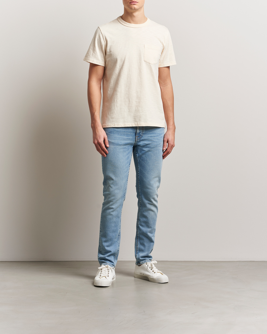 Uomini | T-shirt | Nudie Jeans | Roy Heavy Slub T-Shirt Ecru