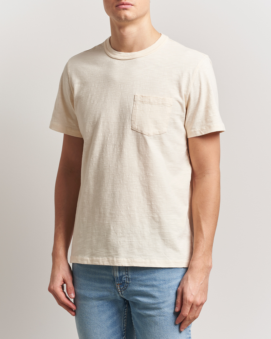 Uomini | T-shirt | Nudie Jeans | Roy Heavy Slub T-Shirt Ecru
