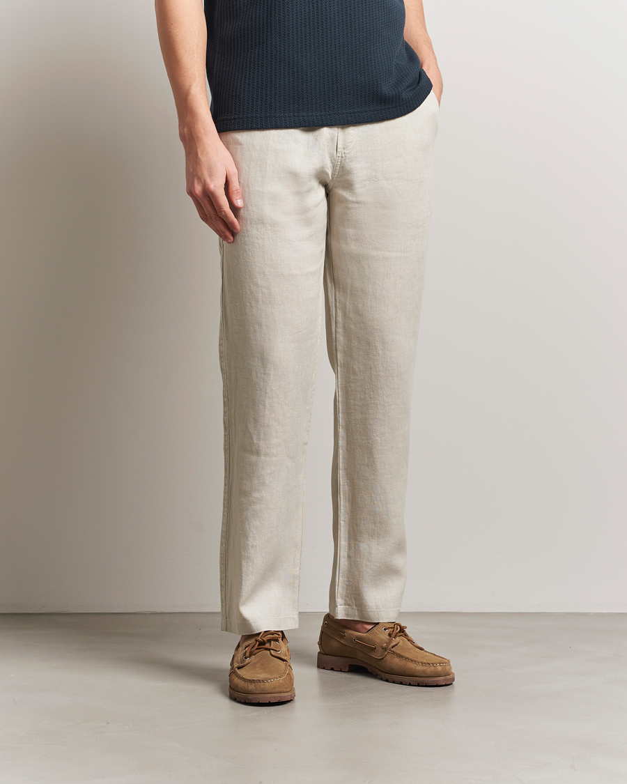 Uomini | Pantaloni | Samsøe Samsøe | Jabari Linen Drawstring Trousers Moonstruck